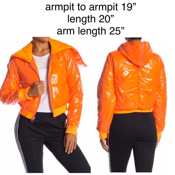 Adidas Stella Sport Puffer Jacket Orange NWT - Picture 2 of 8